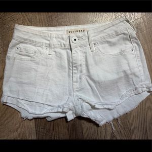 White denim shorts